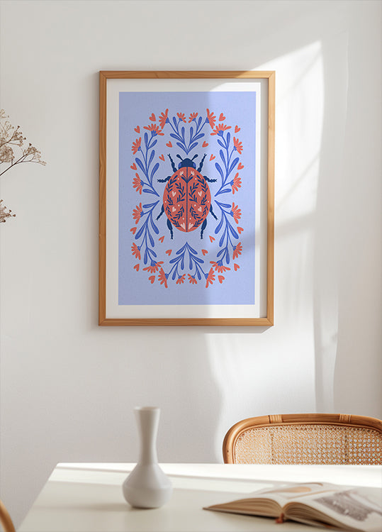 Folk Art Ladybug Poster