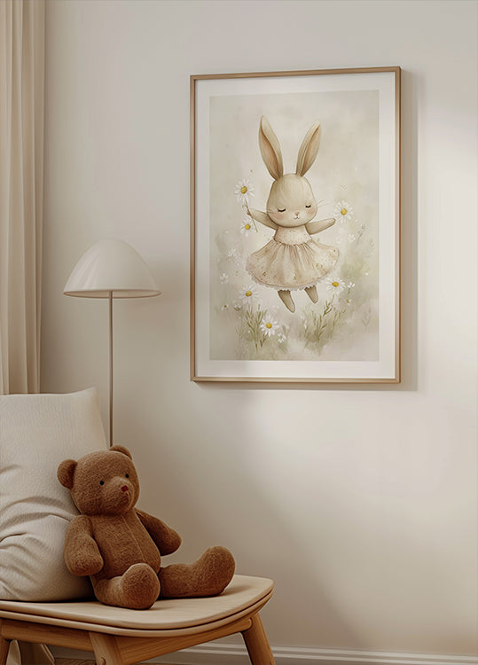 Bunny and Daisies Poster