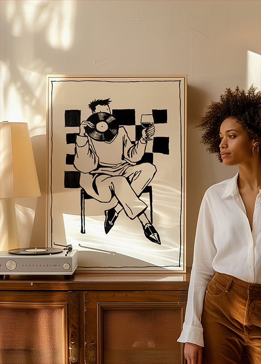 Vinyl & Wine Mood Poster