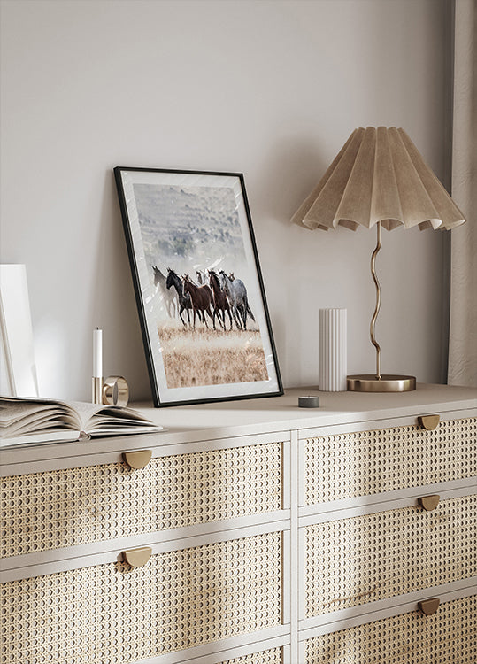 Wild Horses Running Free Nature Poster