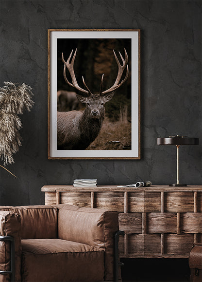 Majestic Deer in Autumn Forest Poster