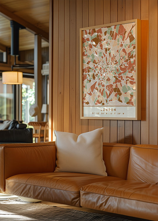 Black Maps Earth Tones 41 Poster