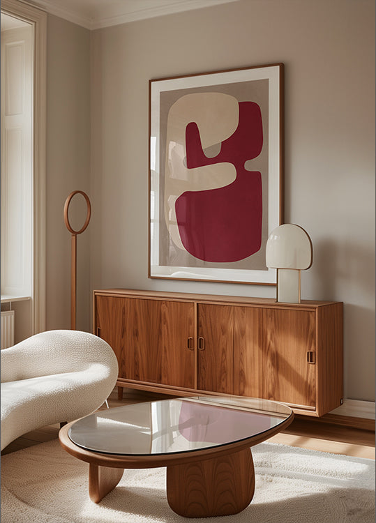 Red geometric shapes Poster