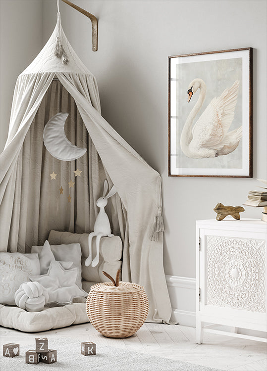 Elegant White Swan Poster