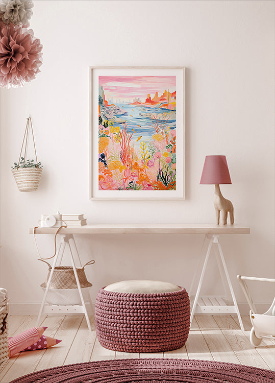 Colorful Coral Coast Poster