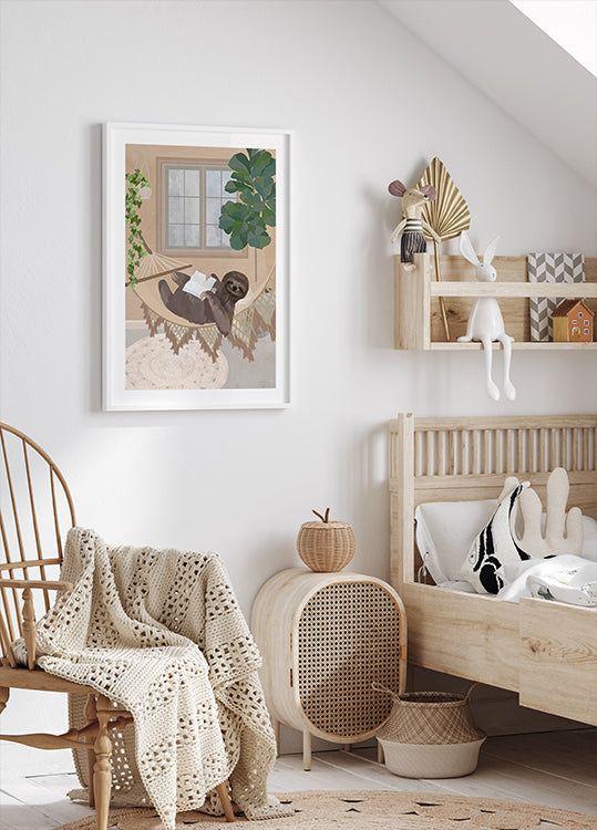 Lazy sloth in hammock