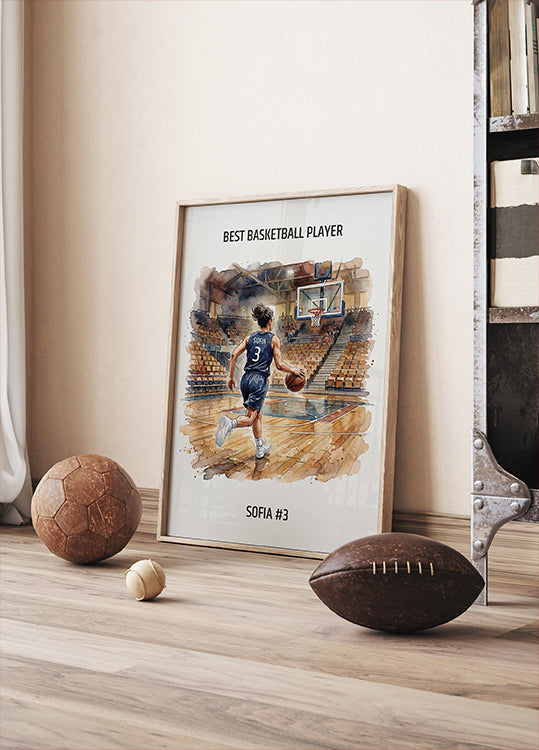 Youth Basketball Girl Personal Poster