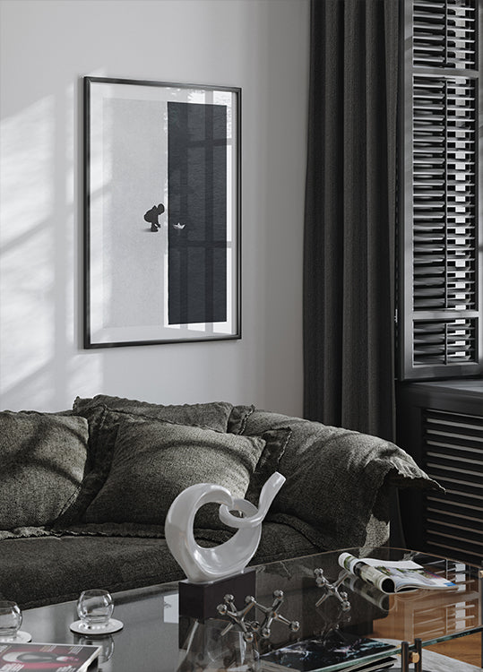 Child with Paper Boat Contrast Poster