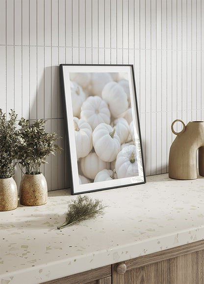 Small White Pumpkins Poster