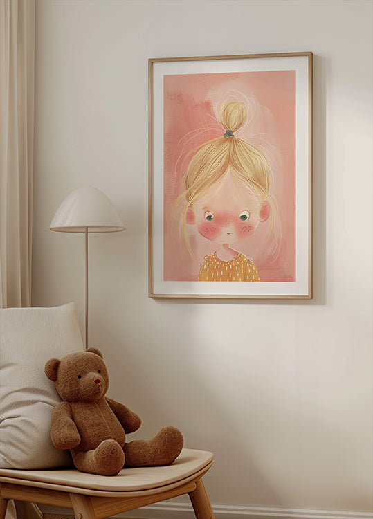 Blonde Girl With Freckles Poster
