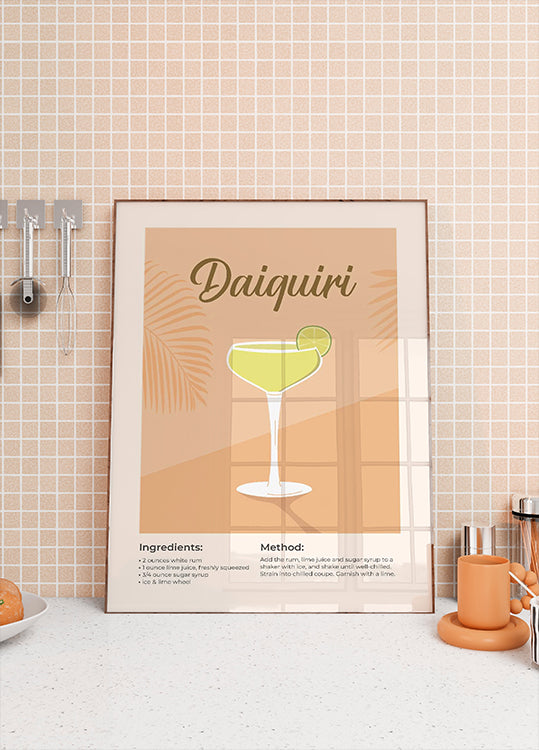 Daiquiri Cocktail Recipe Poster