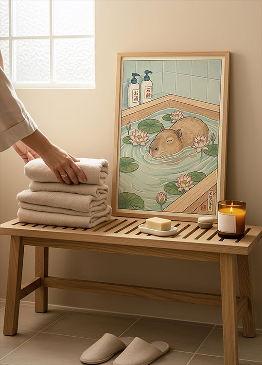Capy bara Bath Poster