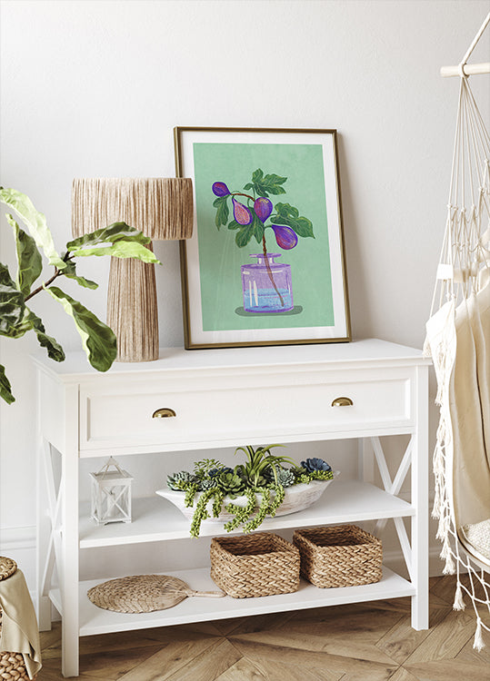 Figs Branch In Vase Poster