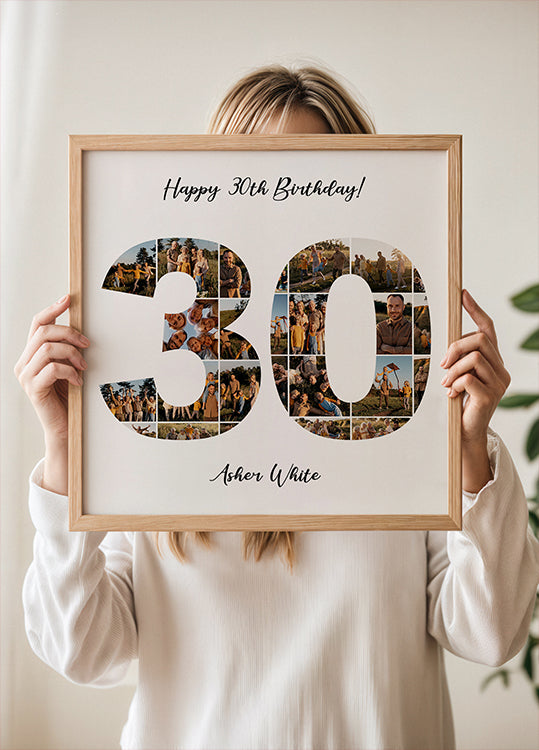 30th Birthday Photo Collage Personal Poster