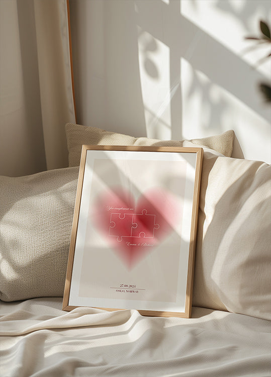 You Complete Me Personalized Heart Puzzle Poster