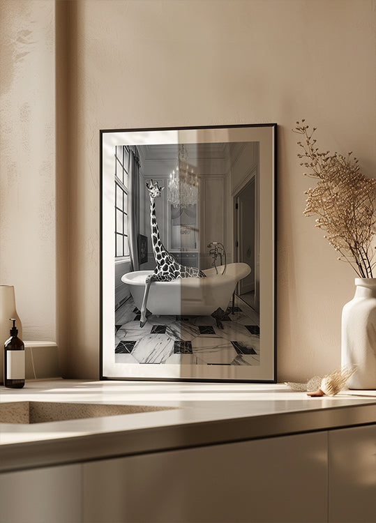 Giraffe Glam Soak Poster
