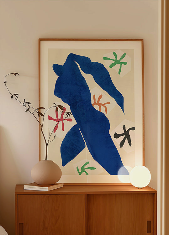 Abstract Blue Figure Poster