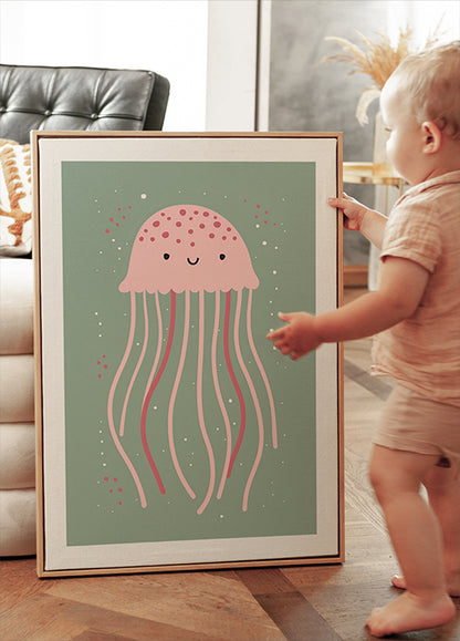 Cute Jellyfish Illustration Poster
