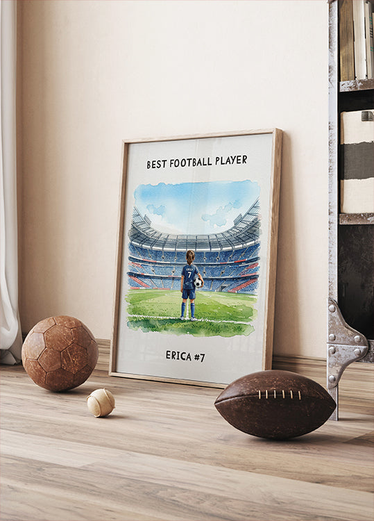 Youth football Girl Personal Poster