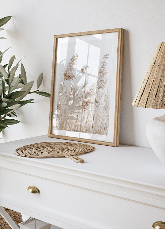 Boho Dried Reeds in Nature Poster
