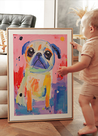Colorful Pug Poster