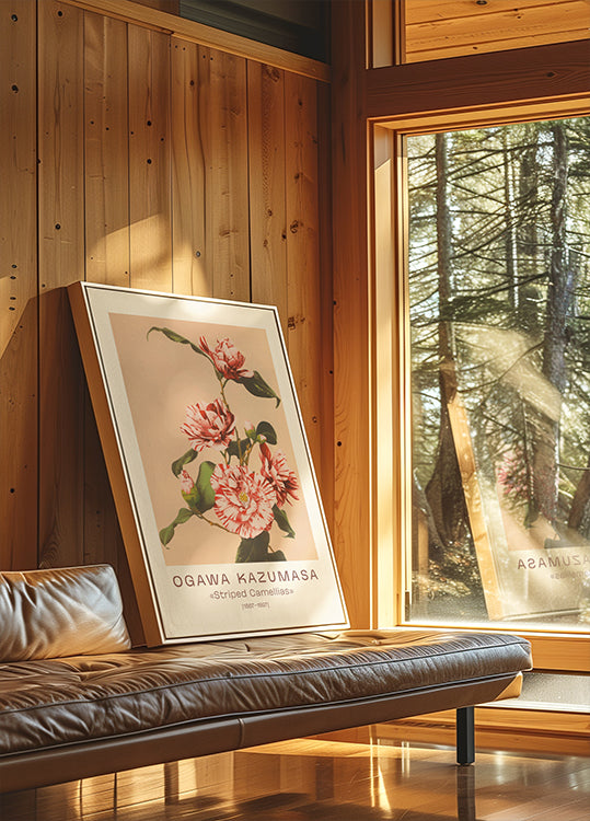 Ogawa Kazumasa, Striped Camellias Poster