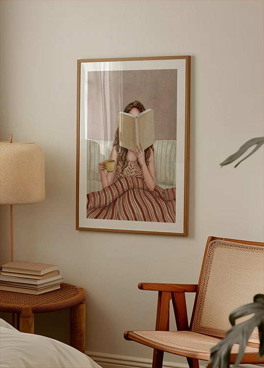 Minimalist Woman Reading Book Wall Art, Watercolor Painting, Book Lover Gift, Modern Wall Art, Abstract People Art, Contemporary Art Poster