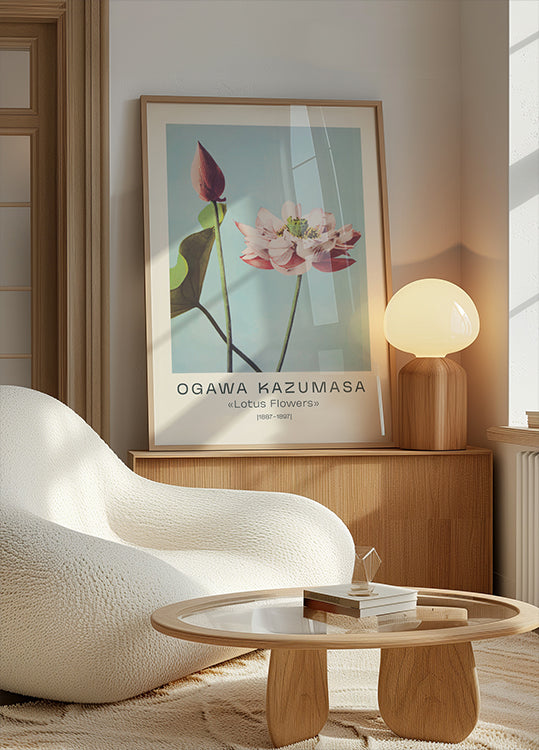 Lotus Flowers Vintage Botanical, Ogawa Kazumasa 1887–1897 Poster