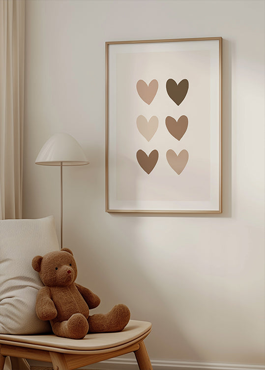 Neutral Heart Grid Poster