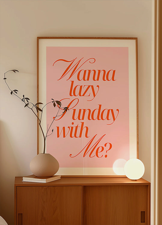 Lazy Sunday Rose Orange Poster