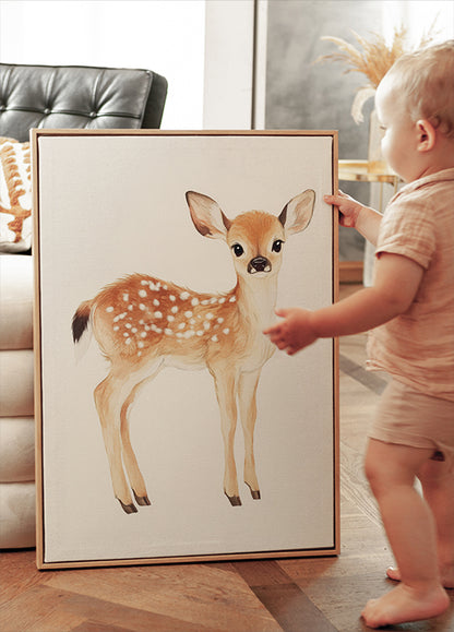 Baby Deer With Spots Poster