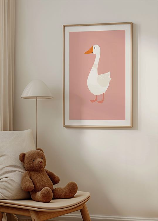 Goose On Pink Poster