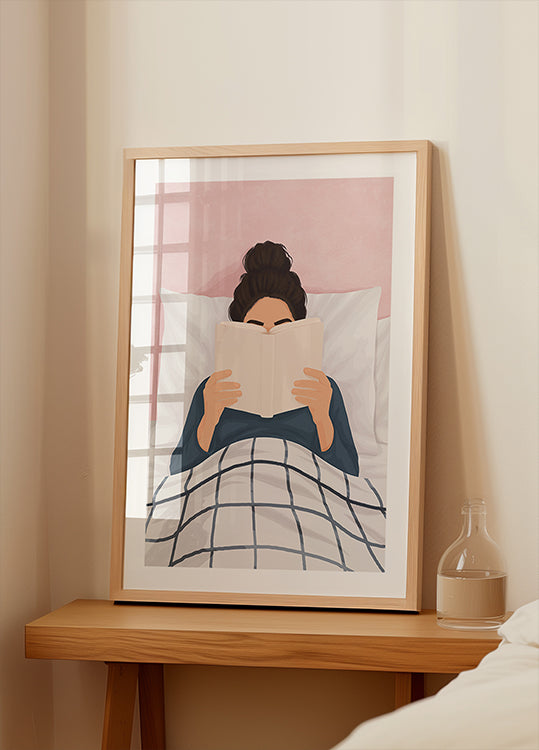 Girl reading a book Poster