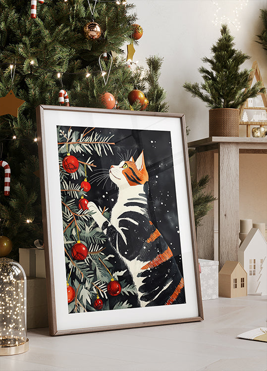Cats Love the Christmas Tree Poster