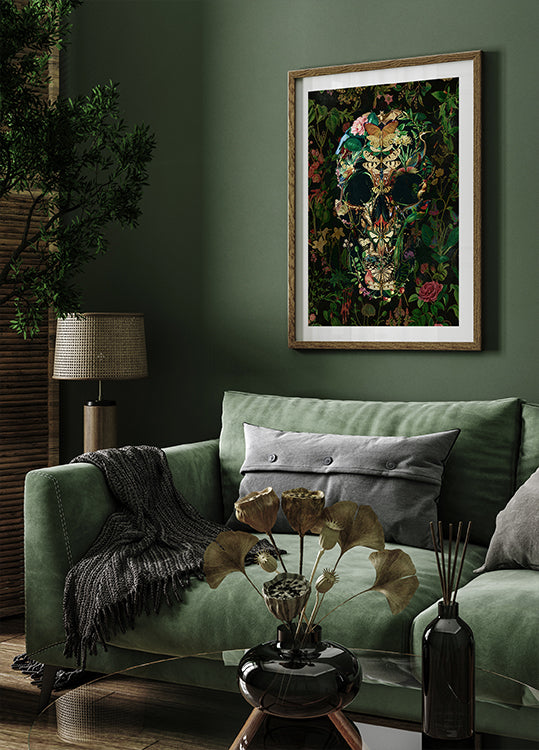 Papillon Skull Poster