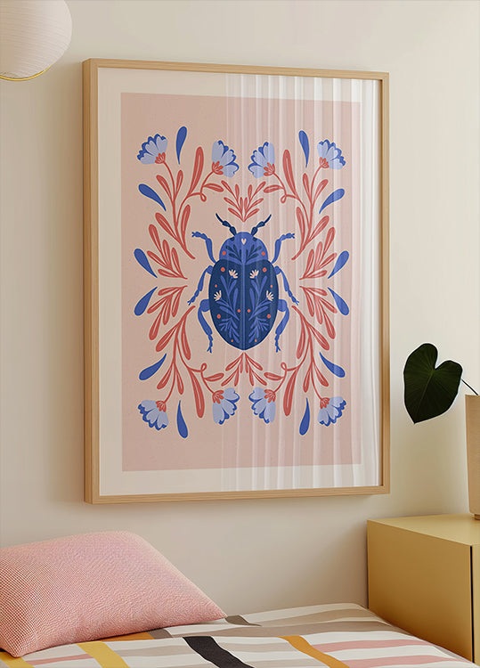 Folk Art Beetle Poster