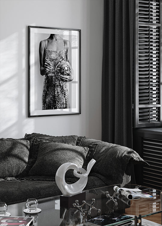 Celebration Elegance in Black & White Poster