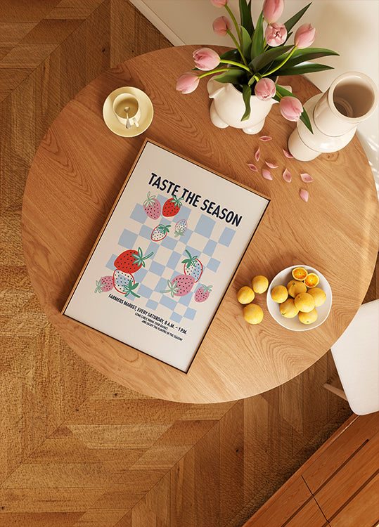 Farmers Market Strawberries Poster