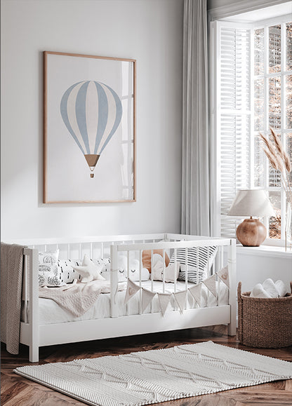 Blue Hot Air Balloon Poster