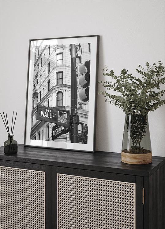 Wall Street & Broadway Sign Poster
