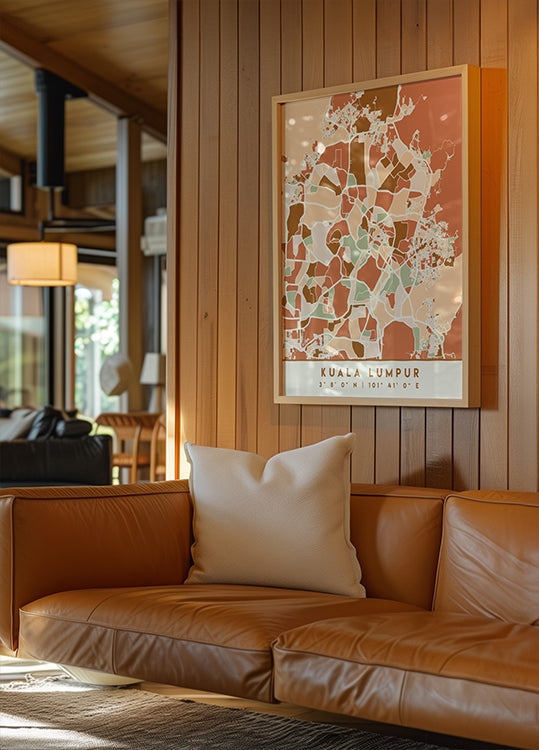 Black Maps Earth Tones 37 Poster