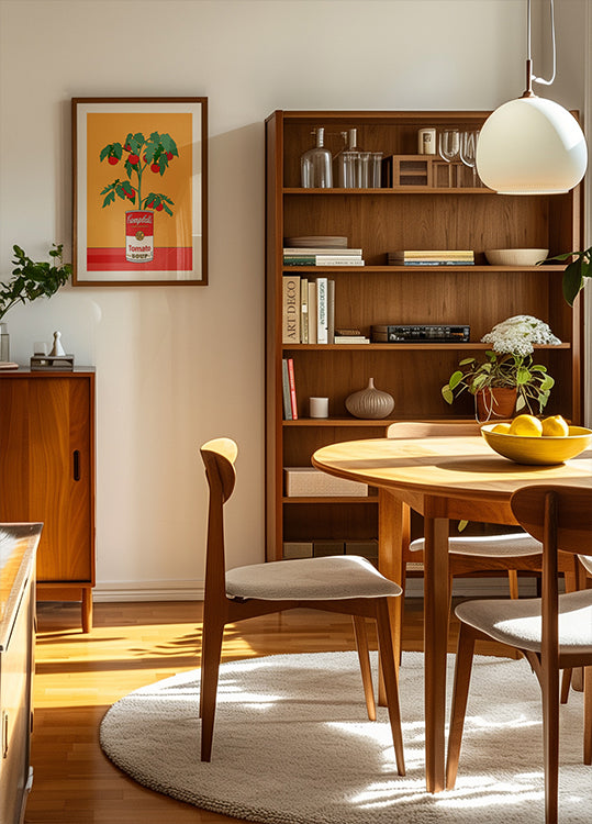 Campbells Soup Tomato Plant Retro Illustration Poster