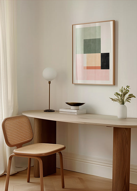 Abstract Composition With Geometric Shapes Poster