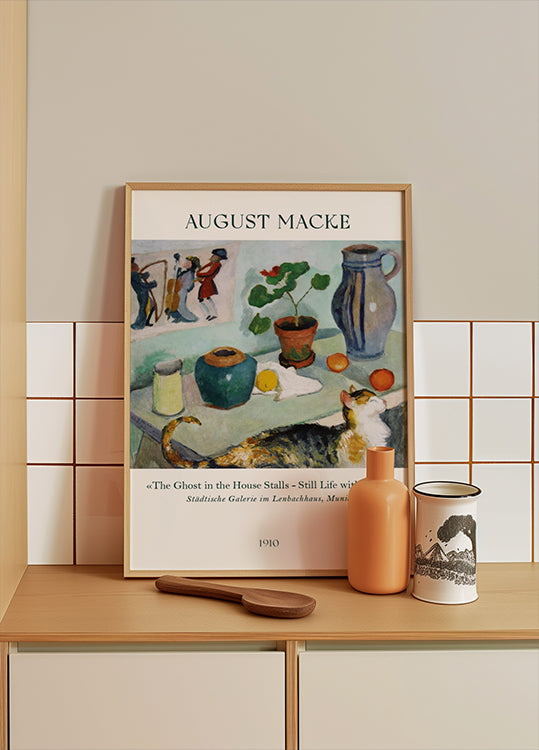 August Macke, Still Life with a Cat Poster