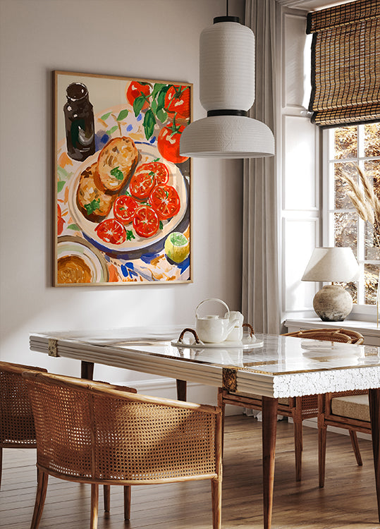 Tomatoes and Toast, Mediterranean kitchen Poster