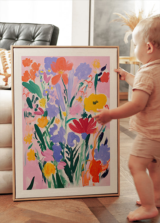 Bold  Wildflower Bouquet Expressive Floral Poster