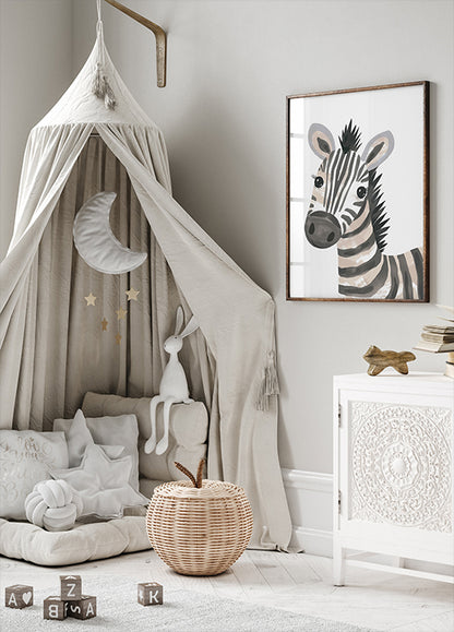 Sweet Zebra With Lashes Poster