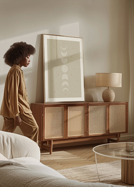 Phases of the Moon, Celestial Lunar Cycle Poster