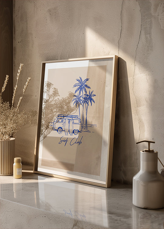 4 Freepik  Remove Surfboards Above the Van and Place Two Surf  19114 Topaz Poster