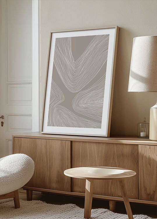Flowing Contours Line Art Poster